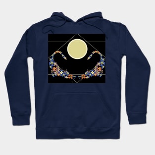 Stretching Cats Bowing to Moon Hoodie